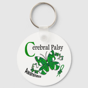 Stained Glass Butterfly 2 Cerebral Palsy Key Ring