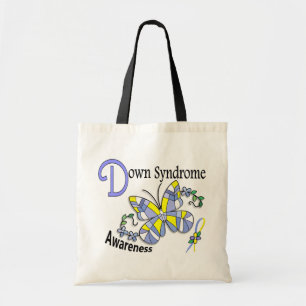 Stained Glass Butterfly 2 Down Syndrome Tote Bag