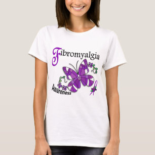 Stained Glass Butterfly 2 Fibromyalgia T-Shirt