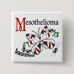 Stained Glass Butterfly 2 Mesothelioma 15 Cm Square Badge