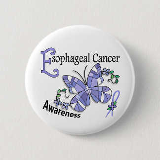 Stained Glass Butterfly 2 Oesophageal Cancer 6 Cm Round Badge