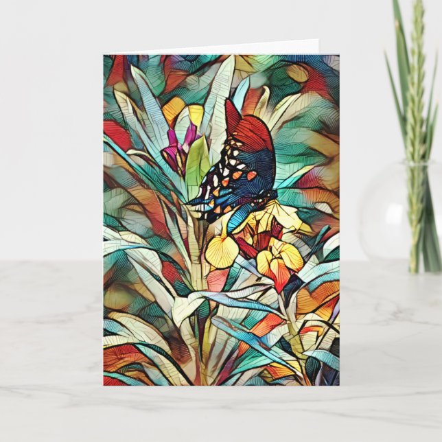 Stained Glass Butterfly Art Card (Front)