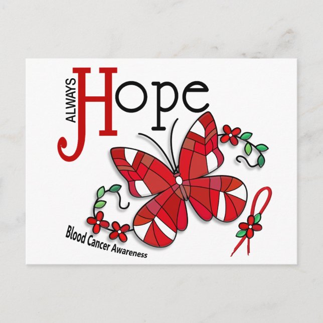 Stained Glass Butterfly Blood Cancer Postcard (Front)