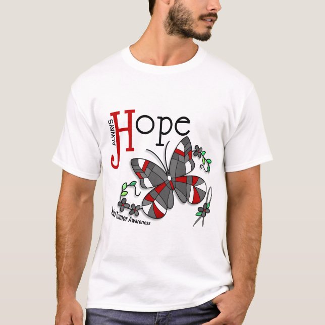 Stained Glass Butterfly Brain Tumour T-Shirt (Front)