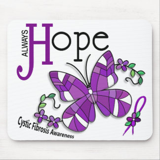 Stained Glass Butterfly Cystic Fibrosis Mouse Pad