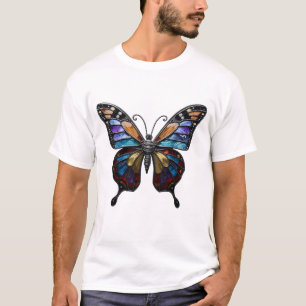 Stained Glass Butterfly Graphic T-Shirt - Vibrant