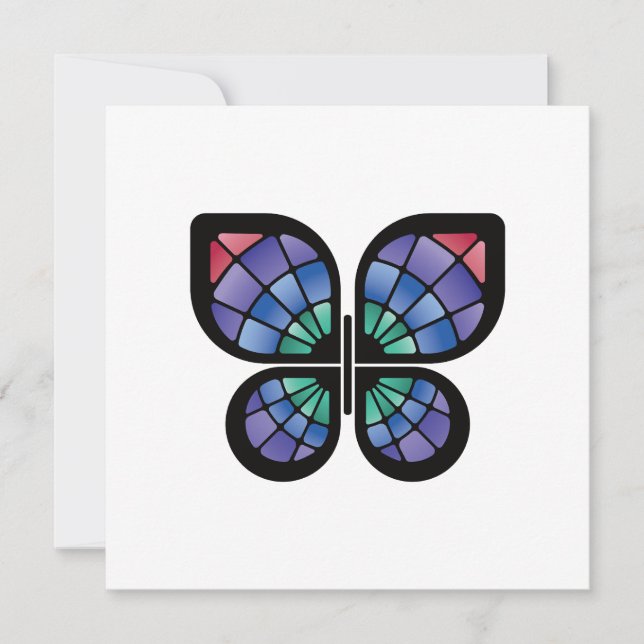 Stained Glass Butterfly Holiday Card (Front)