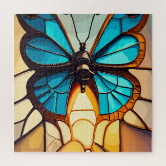 Stained glass butterfly jigsaw puzzle
