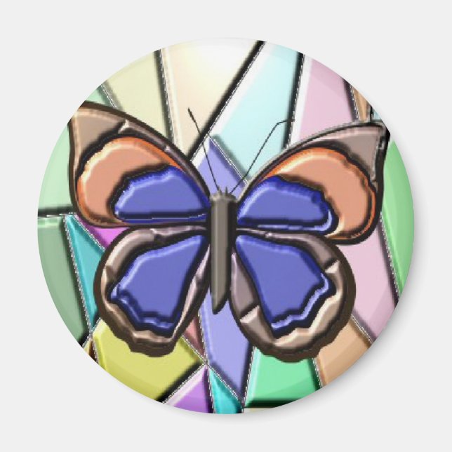 Stained Glass Butterfly Magnet (Front)