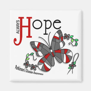 Stained Glass Butterfly Parkinson's Disease Magnet
