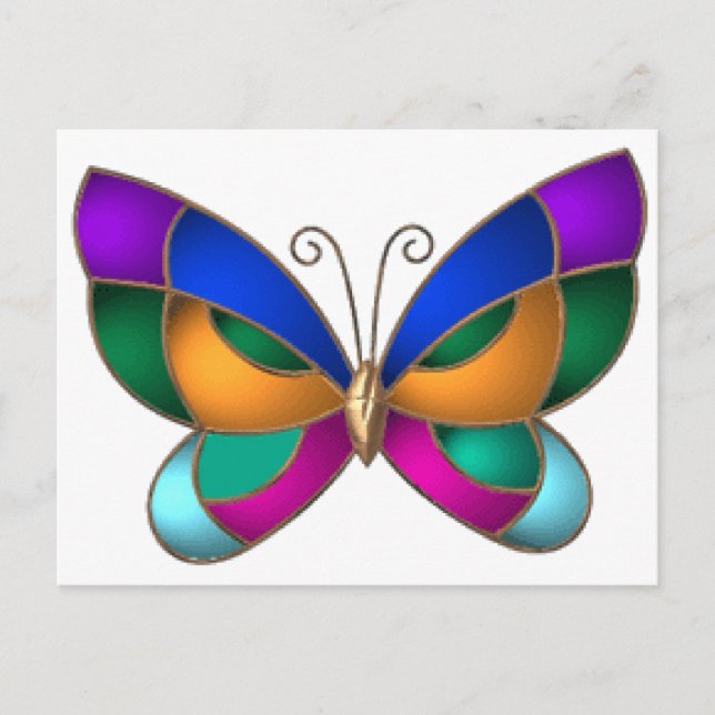 Stained Glass Butterfly Postcard (Front)