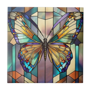 Stained Glass Butterfly Tile