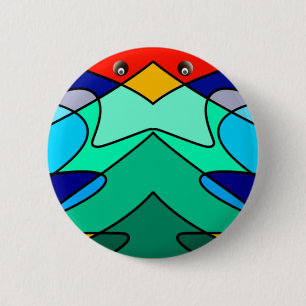 Stained Glass Cardinal Abstract Design 6 Cm Round Badge
