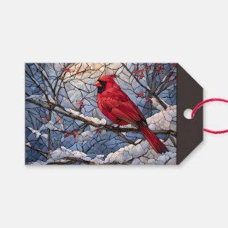Stained-glass Cardinal Gift Tags