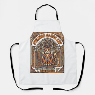Stained Glass Cat Cat Stained Glass Church Vintage Apron