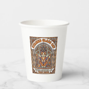 Stained Glass Cat Cat Stained Glass Church Vintage Paper Cups