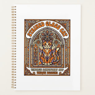 Stained Glass Cat Cat Stained Glass Church Vintage Planner