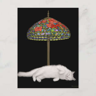 Stained Glass Cat Sunlamp Postcard