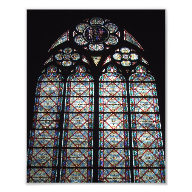 Stained Glass Cathedral of Notre Dame Photo Print (Front)