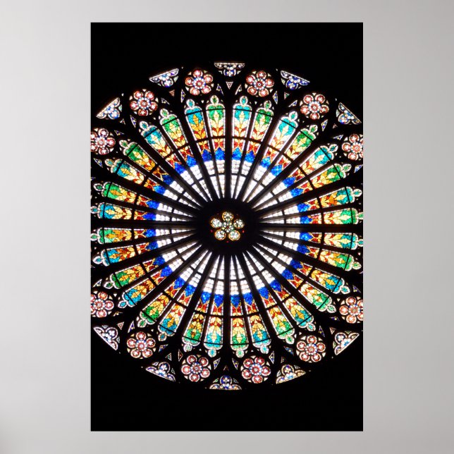 stained glass cathedral rosette poster (Front)