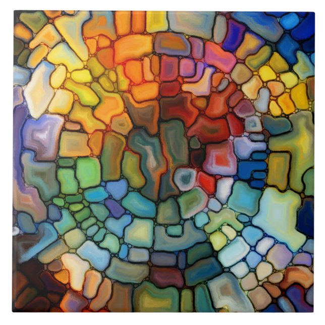 Stained Glass Ceramic Tile (Front)