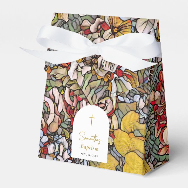 Stained Glass Christening Baptism Favour Box (Front Side)