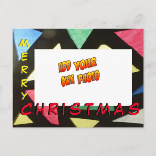 Stained Glass Christmas ADD YOUR PHOTO Postcard