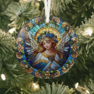 Stained Glass Christmas Angel Tree Decoration