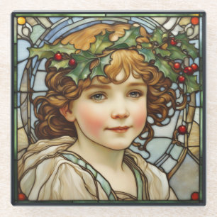 Stained Glass Christmas Child Coaster