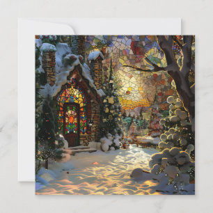 Stained Glass Christmas Greeting Card