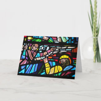 stained glass christmas holiday card