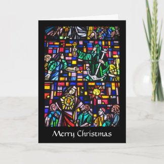 stained glass christmas holiday card