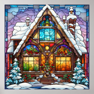 Stained Glass Christmas Poster