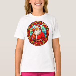 Stained Glass Christmas Santa 3D Ornaments-1 T-Shirt