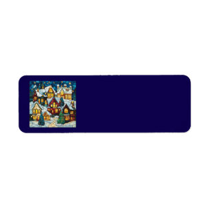 Stained Glass Christmas Scene Address Labels