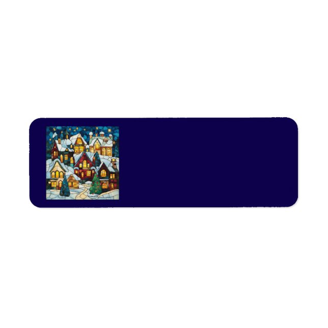 Stained Glass Christmas Scene Address Labels (Front)