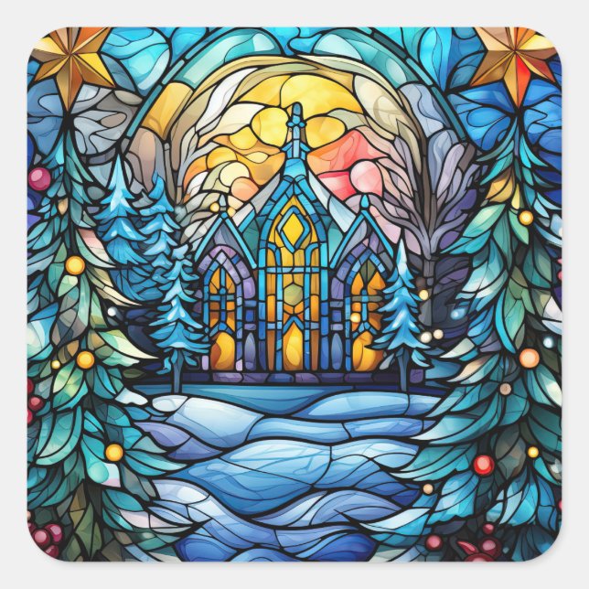 Stained Glass Christmas Stickers (Front)