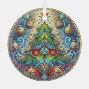Stained Glass Christmas Tree Decoration