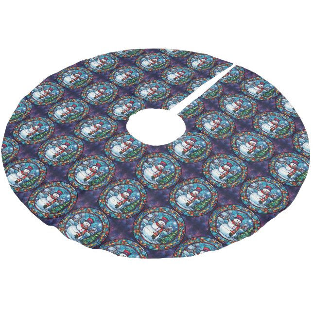 Stained Glass Christmas Tree Skirt (Angled)