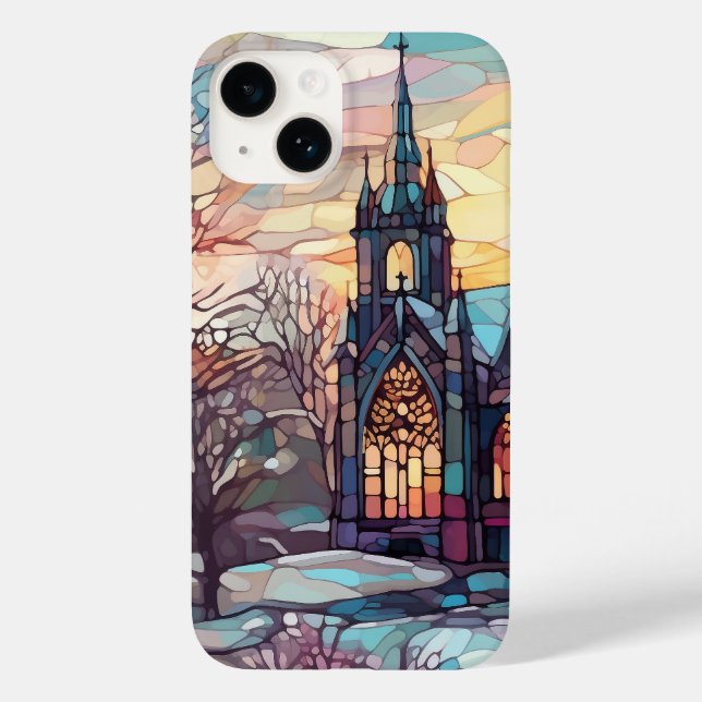 Stained Glass Church iPhone 14 Barely There Case (Back)