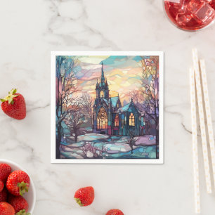 Stained Glass Church Paper Napkins