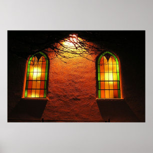 Stained Glass Church Poster