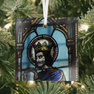 Stained glass church window glass ornament
