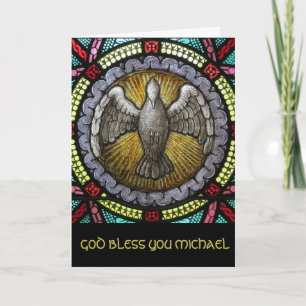 Stained Glass Church Window Holy Spirit Dove Card
