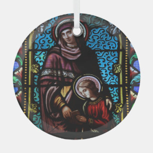 Stained glass church window tree decoration