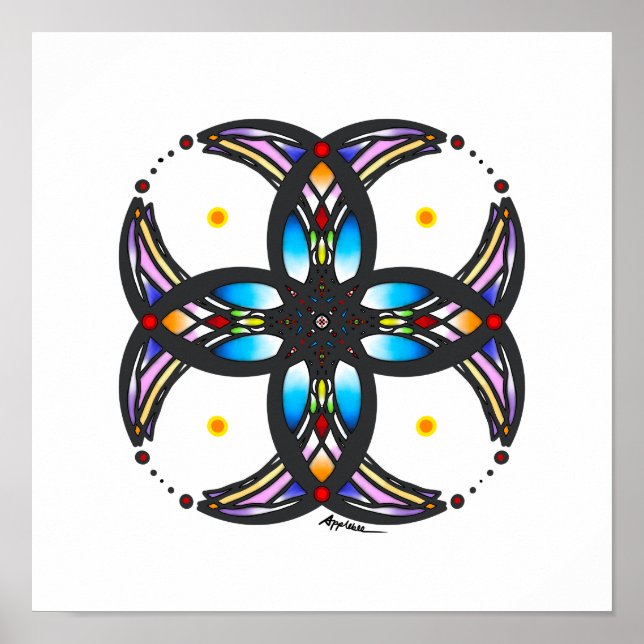 Stained glass circular design poster (Front)