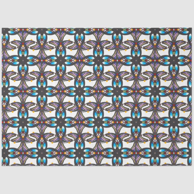 Stained glass circular design tissue paper (Front)