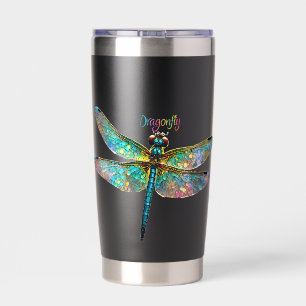 Stained Glass Colorful Dragonfly Insulated Tumbler