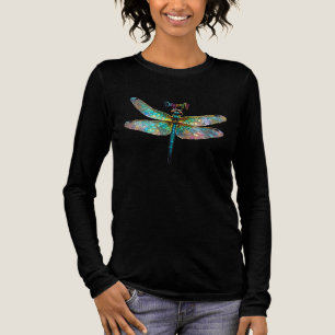 Stained Glass Colorful Dragonfly Tri-Blend Shirt