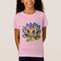 Stained Glass Colorful Lotus Flower